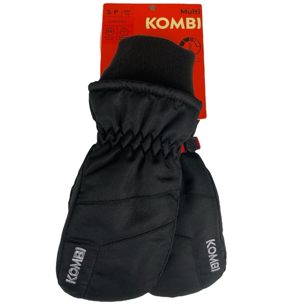 Kombi Kids Jr Peaked Waterproof Mittens Black Size Small Age 7/8 NWT